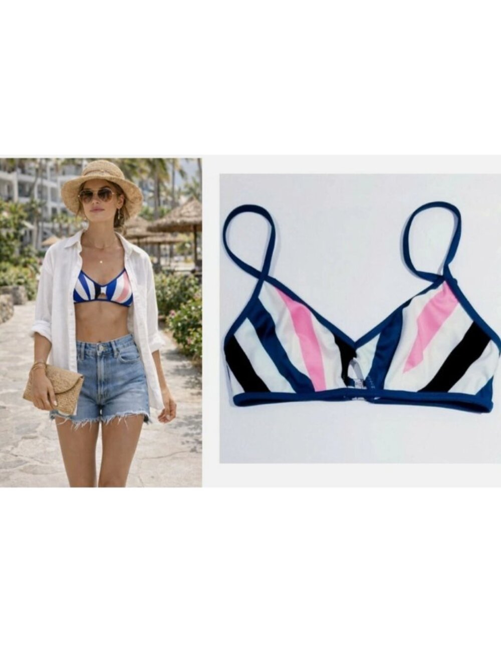 SOLID & STRIPED NET-A-PORTER MIX & MATCH "THE THEA" SWIM BIKINI TOP $90 US XS